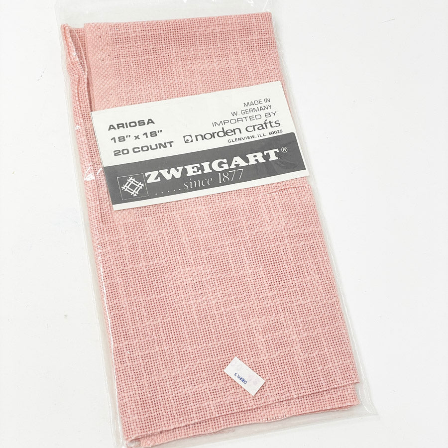 Pink Zweigart 20 ct Ariosa Evenweave - Cut
