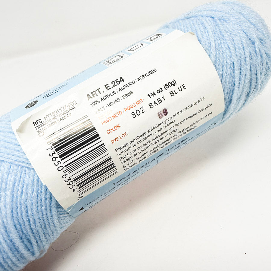 Red Heart Baby Fingering Acrylic Yarn - Baby Blue