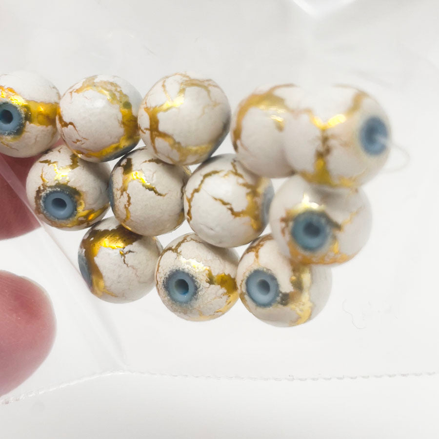 Golden Eyeball Beads