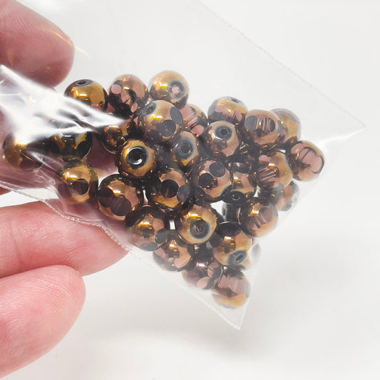Mirrored Bronze Beads