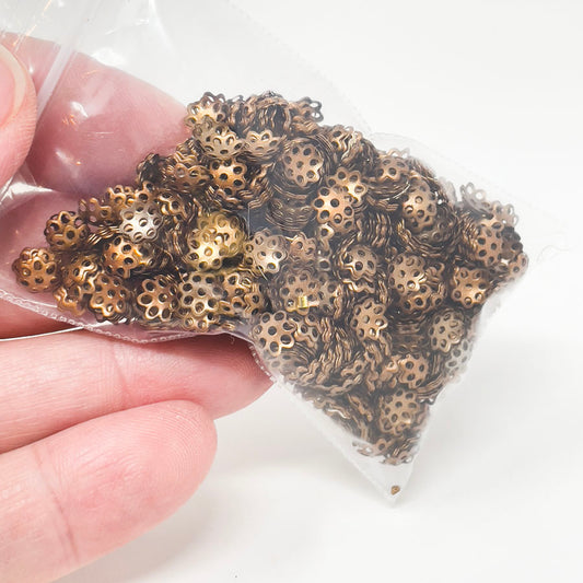 Bronze Filigree Bead Caps