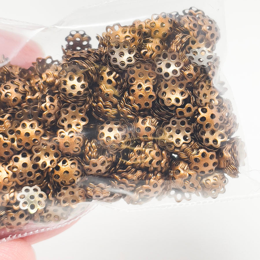 Bronze Filigree Bead Caps
