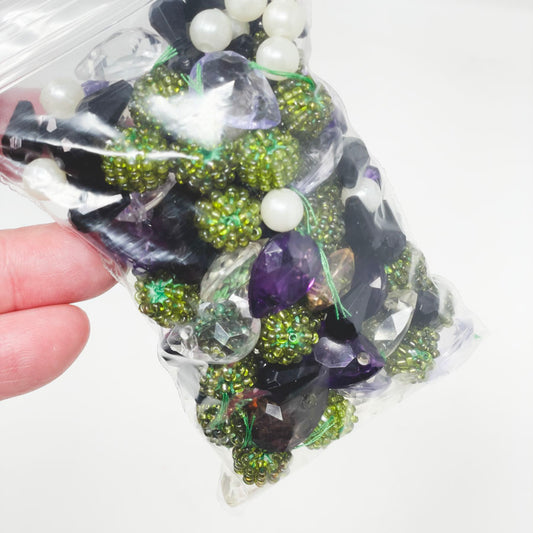 Purple/Green Gem and Beaded Pack