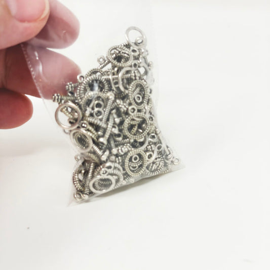 Silver Textured Toggle Clasps