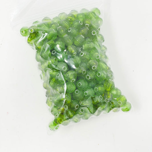 Green Round Faceted Bead Pack