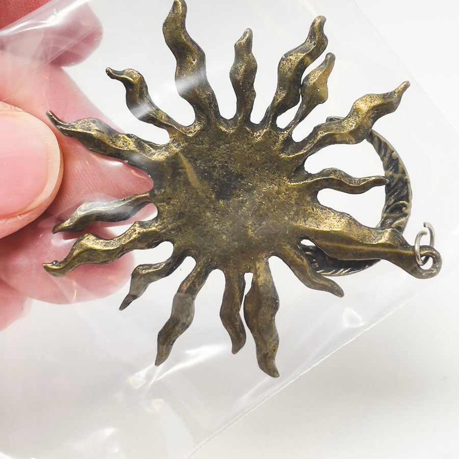 Sun and Moon Pendants - Brass