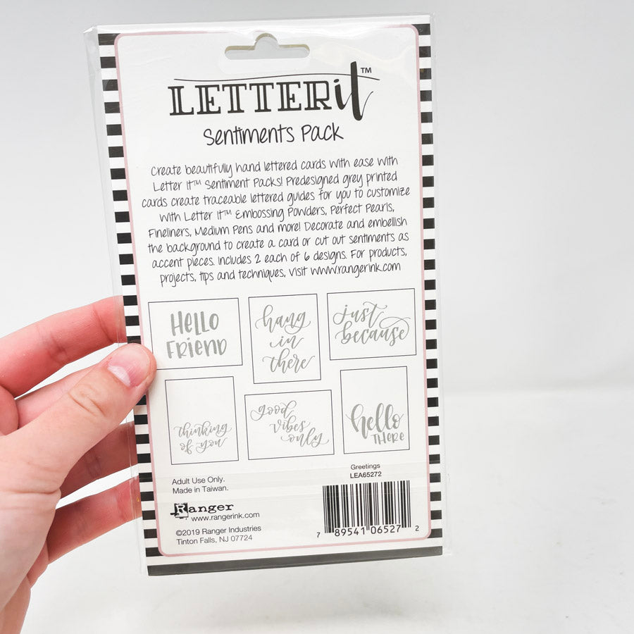 Letter It Sentiments Greeting Cards - 12 Cards, No Envelopes