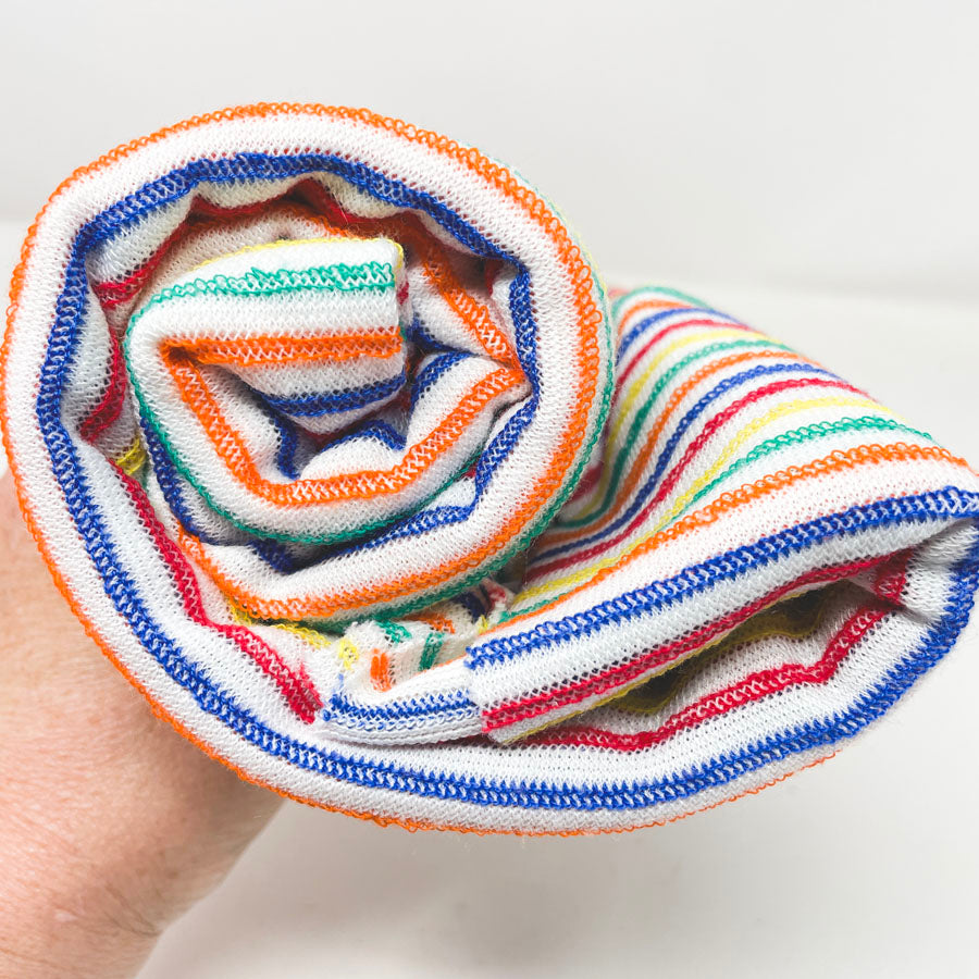 60" x 48" Rainbow Stripe Terry/Jersey Stretch Fabric