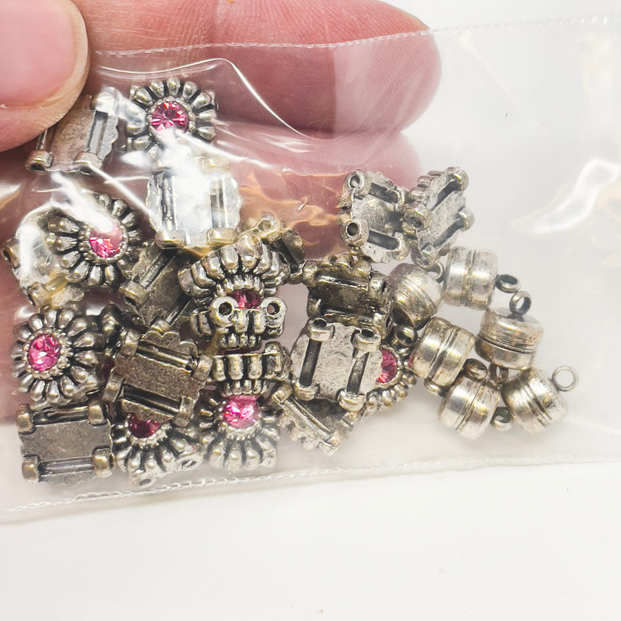 Pink and Silver Bracelet Links