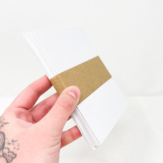 4-1/8" x 5-3/4" White Card + Envelope Stationery Set (8)