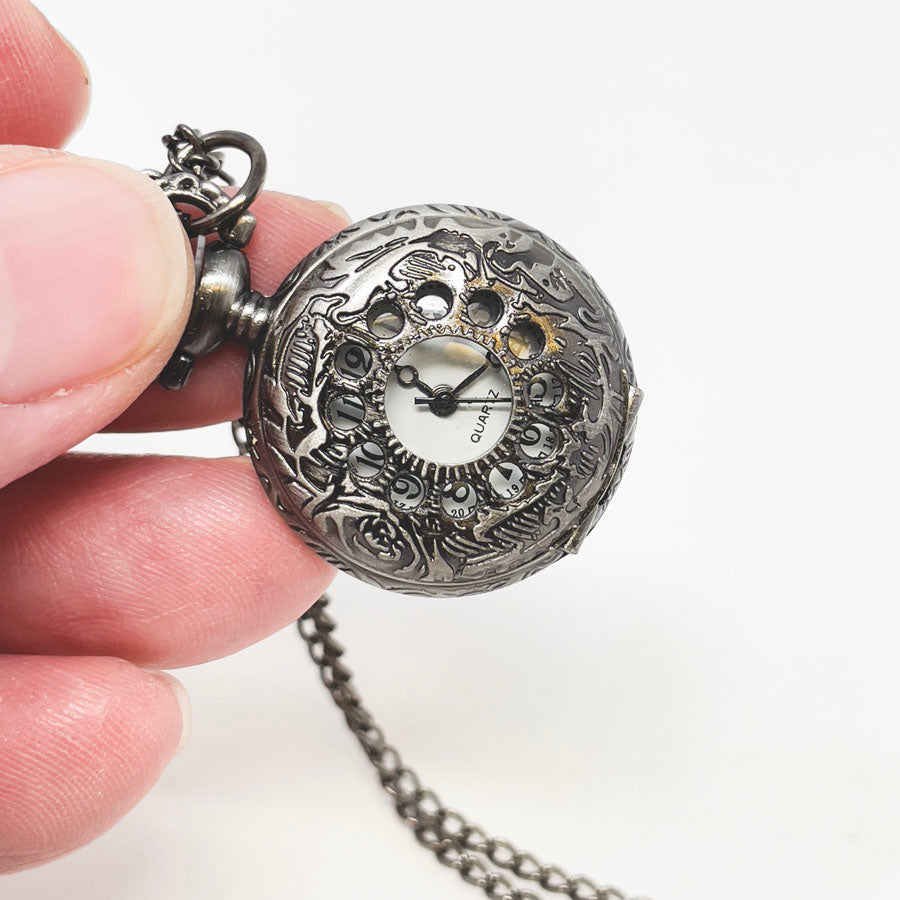 Dark Silver Chain with Pocket Watch