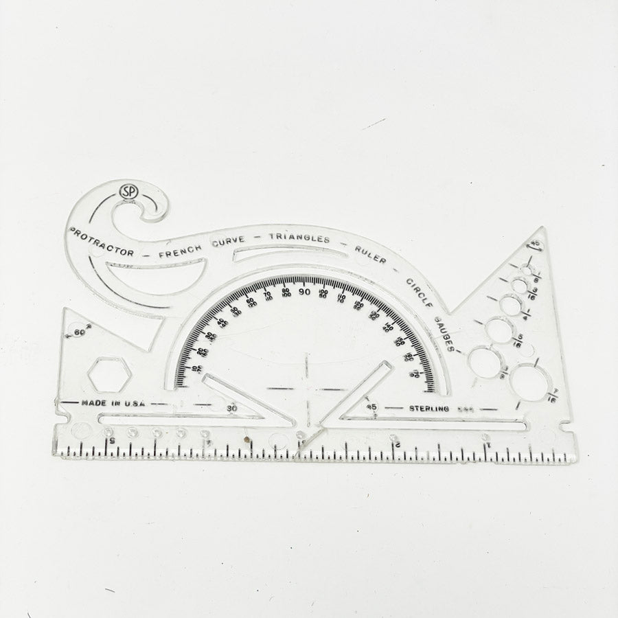 Sterling 544 Protractor French Curves, etc. Hello Art Hatchery