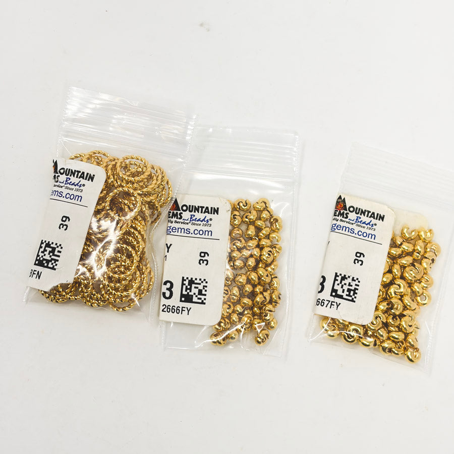Gold Tone Jump Ring & Crimp Cover Bundle