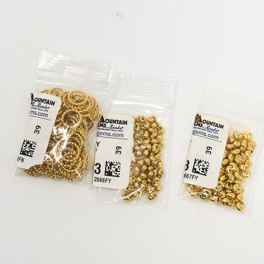 Gold Tone Jump Ring & Crimp Cover Bundle