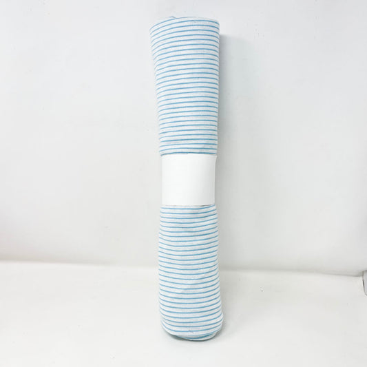 54" x 66" Baby Blue Pin Stripe Lightweight Jersey Stretch Fabric
