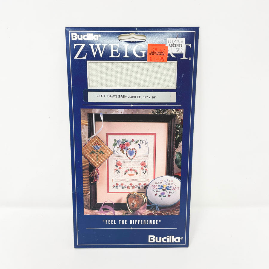 Bucilla Zweigart 28 Ct Dawn Grey. Jubilee 14 x 18 Needlework Fabric