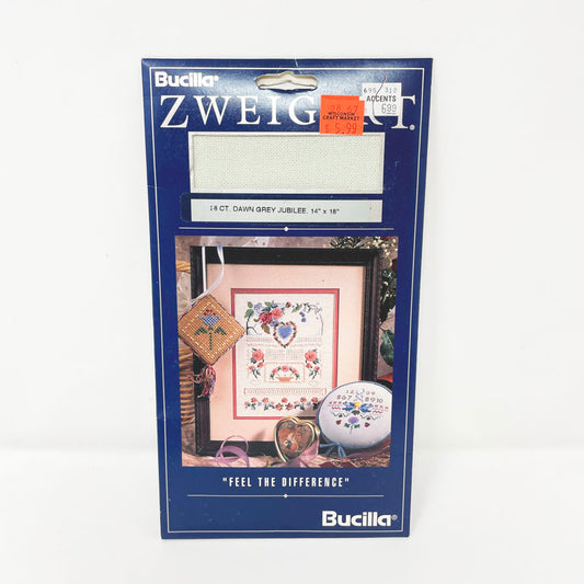 Bucilla Zweigart 28 Ct Dawn Grey. Jubilee 14 x 18 Needlework Fabric