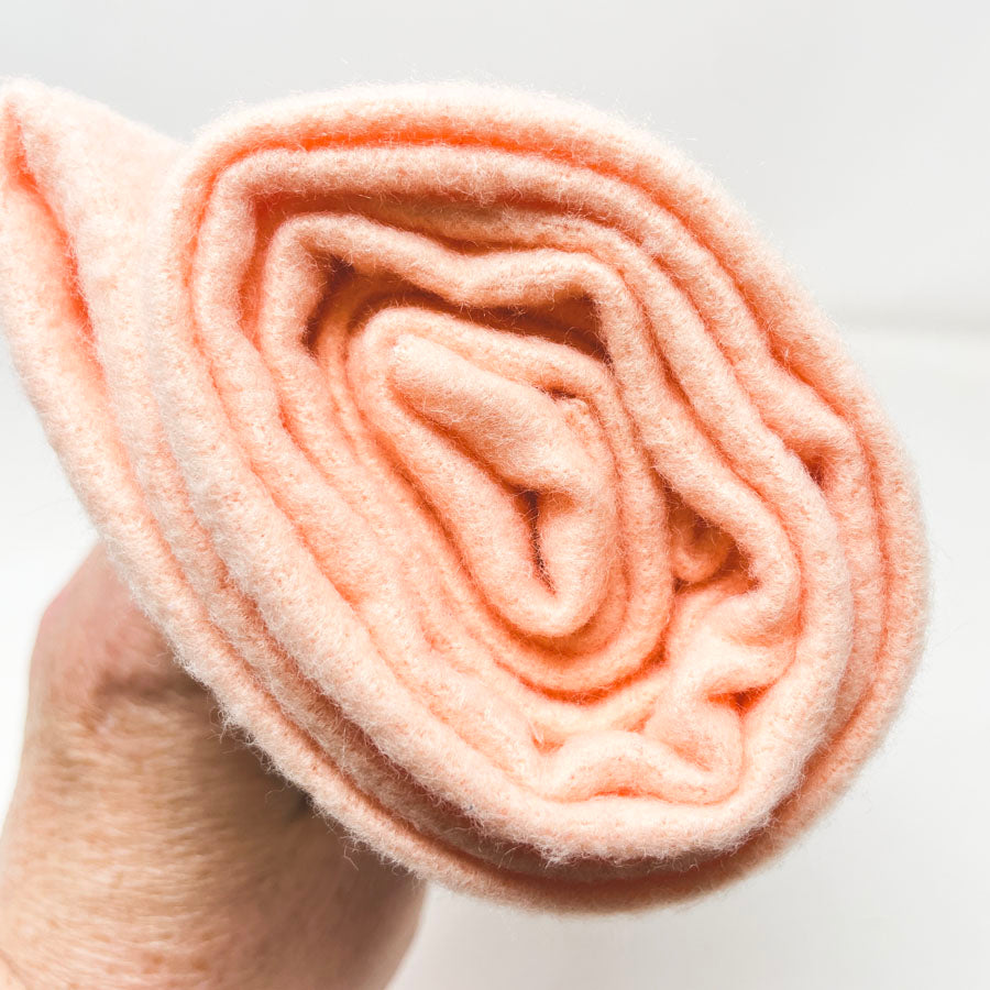62" x 30" Soft Peach Fuzzy Stretch Fabric