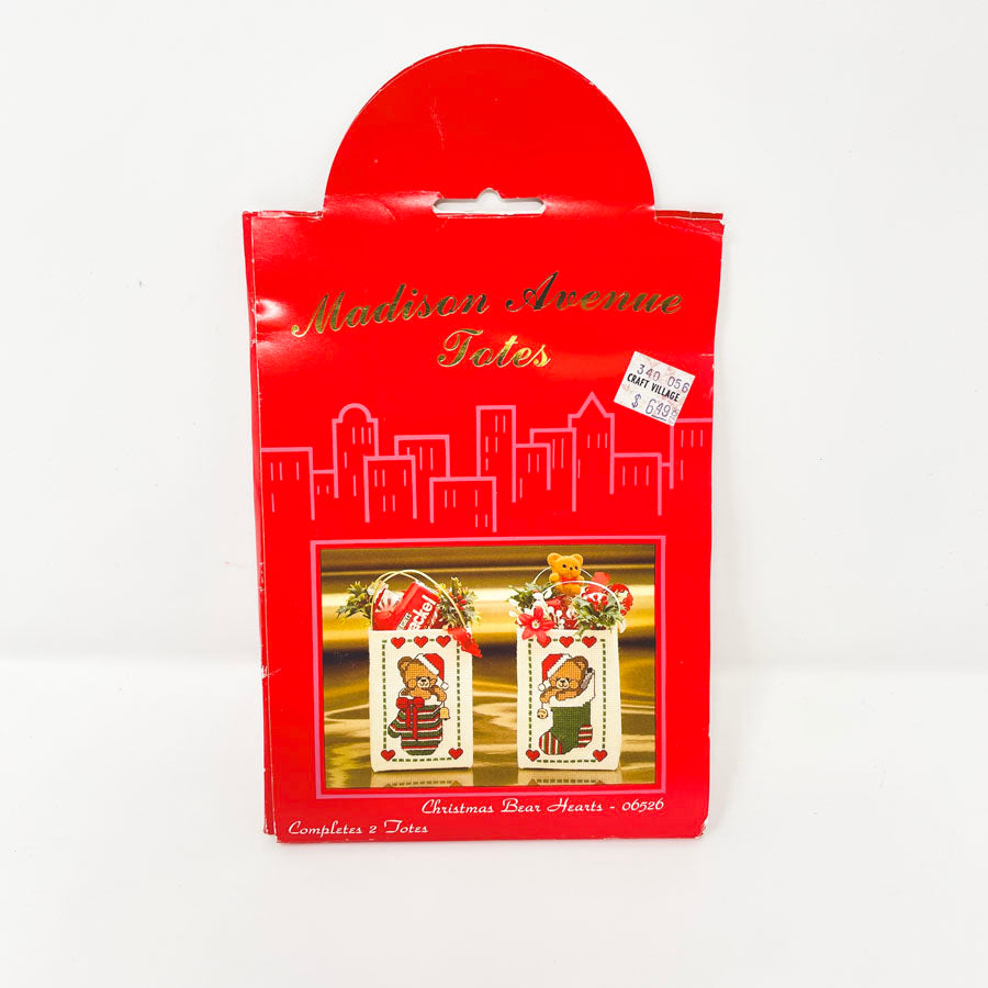 Madison Avenue Totes- Christmas Bear Hearts