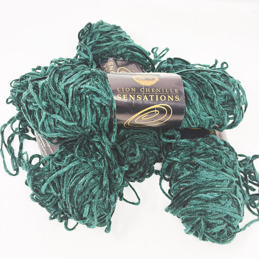 Forest Green Lion Brand Chenille Sensations Yarn (1)