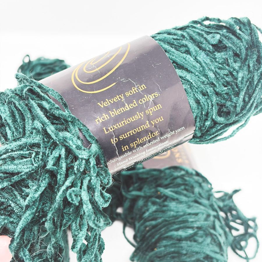 Forest Green Lion Brand Chenille Sensations Yarn (1)