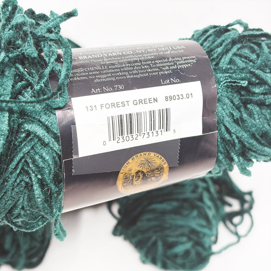 Forest Green Lion Brand Chenille Sensations Yarn (1)
