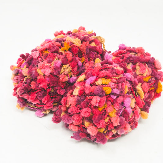 Pink Confetti Style Pom Pom Yarn - Maker Unknown