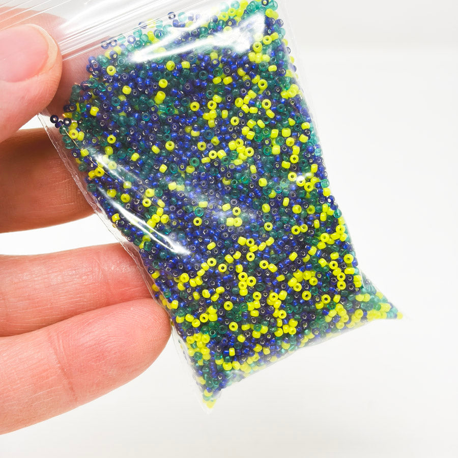 Blue & Yellow Mini Seed Bead Soup (1)