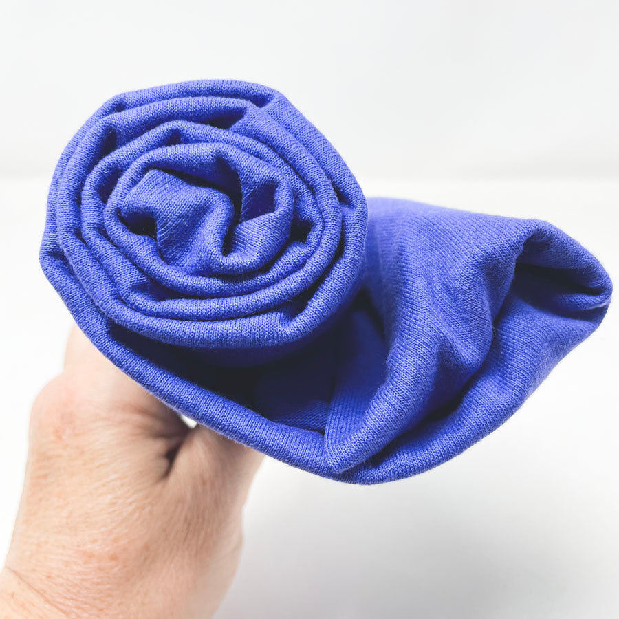31" Diameter  x 52" L Tubular of Blue Stretch Jersey Fabric