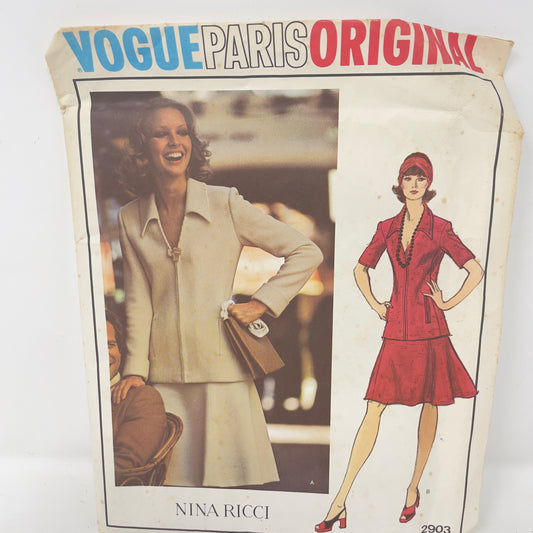 Vintage 1973 Vogue Nina Ricci Dress & Jacket Sewing Pattern - 2309 - 10