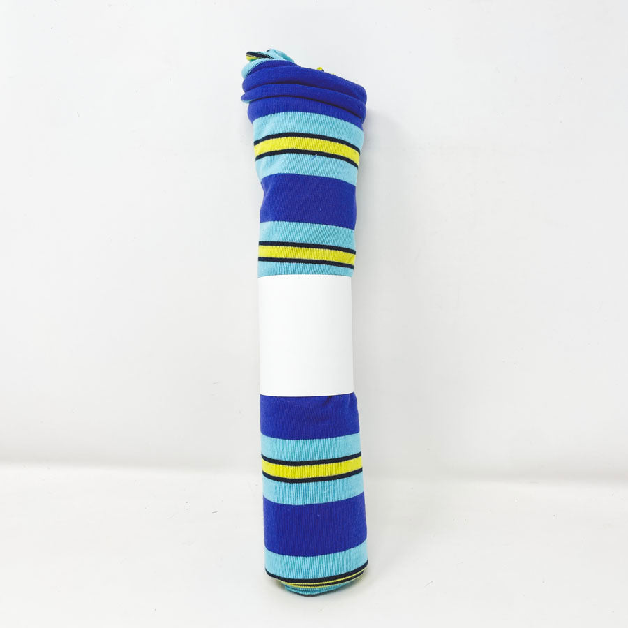 24" x 60" Blue/Lime Striped Stretch Jersey Fabric