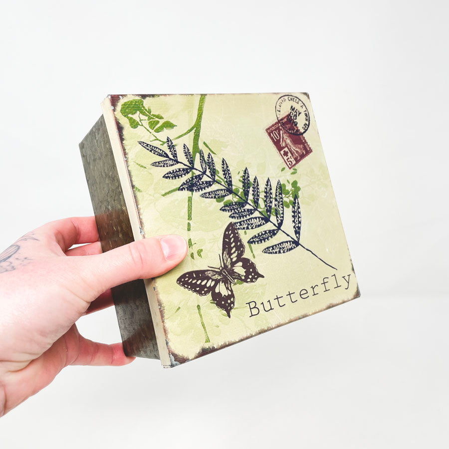 Tin Butterfly Storage Box