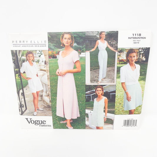 Vintage 1993 Vogue American Designer Sewing Pattern/Perry Ellis - 1118 - Size 6-10