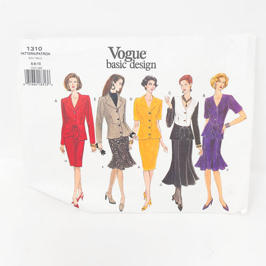 Vintage 1994 Vogue Basic Design Sewing Pattern - 1310 - Size 6-10