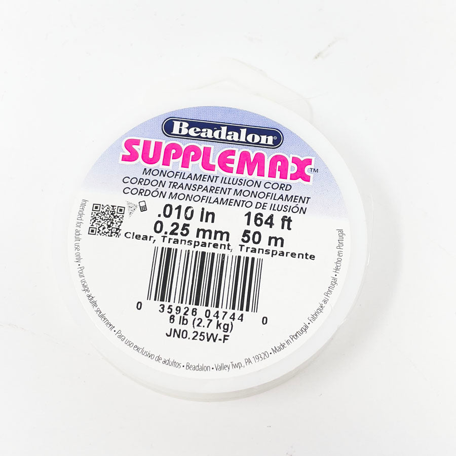 Beadalon Supplemax Transparent Cord - 0.25mm - 164 ft