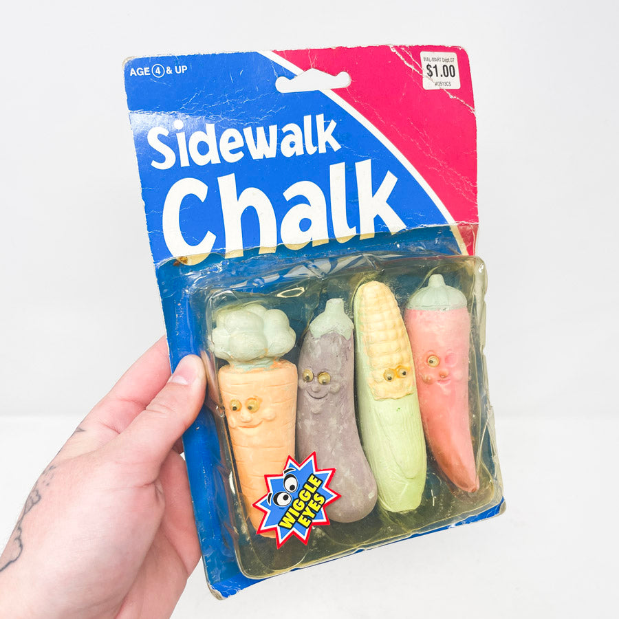 Vintage "Wiggle Eyes" Sidewalk Chalk Vegetables