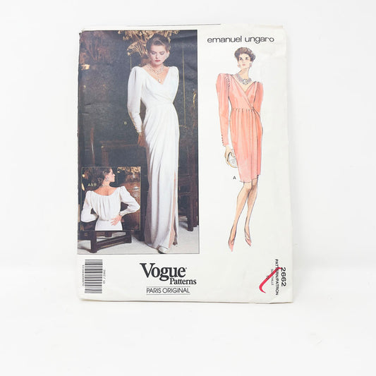 Vintage 1991Vogue American Designer Sewing Pattern/Ungaro - 2662 - Size 10