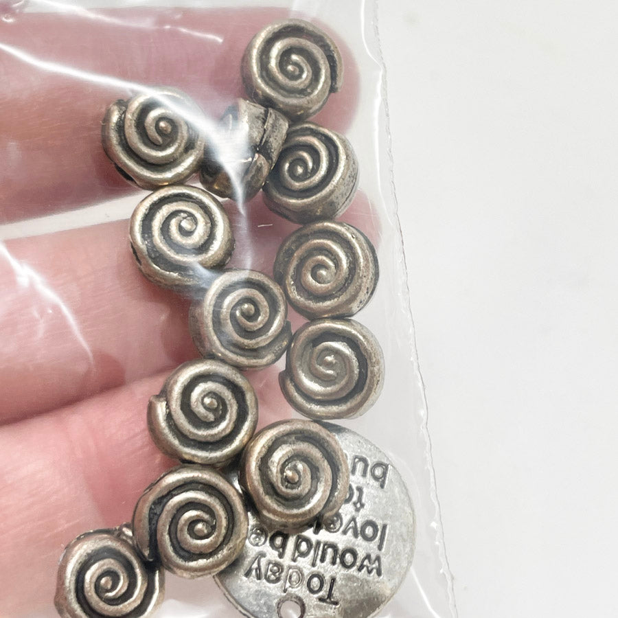 Metal Swirl Beads