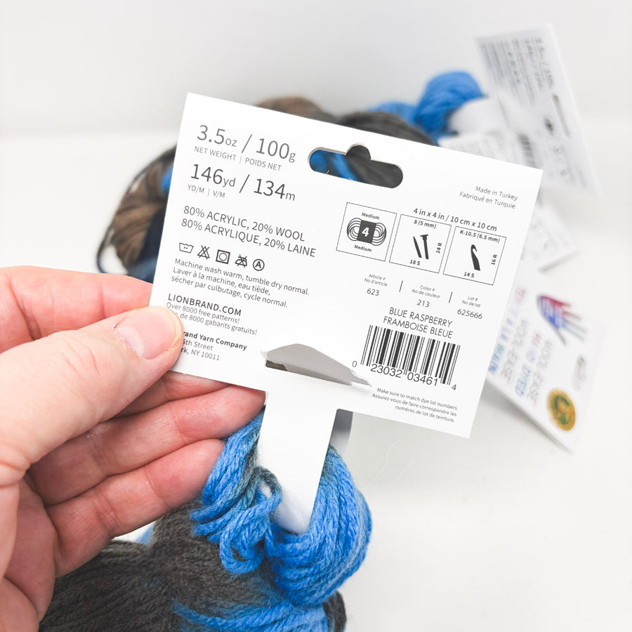 Blue Raspberry - Lion Brand Wool-Ease Hand Dyed Yarn (1)
