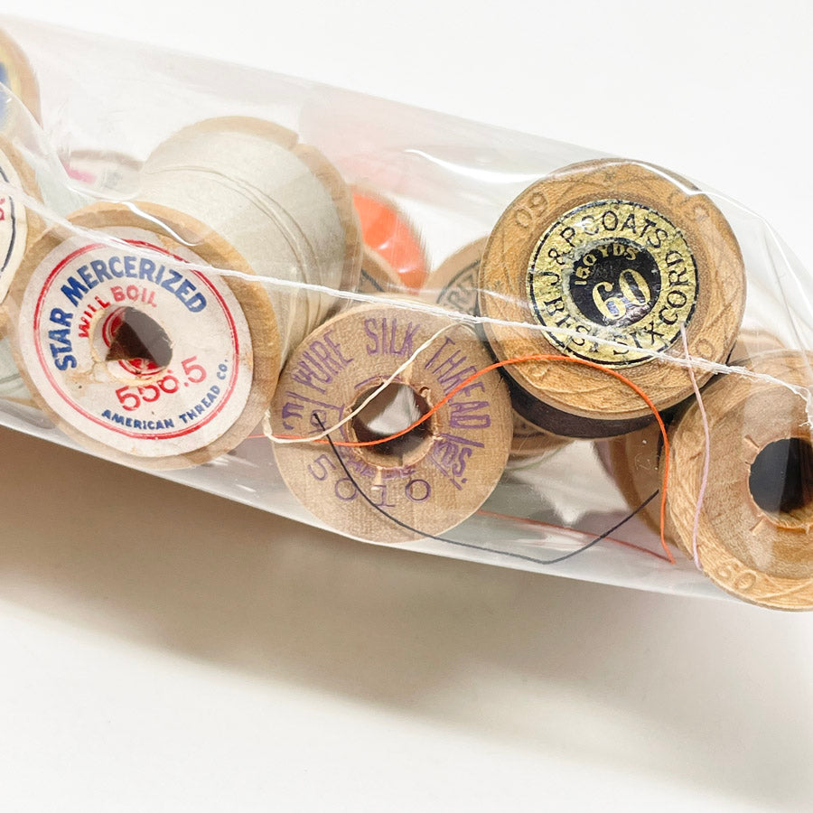 Vintage Assorted Small Wood Thread Spools
