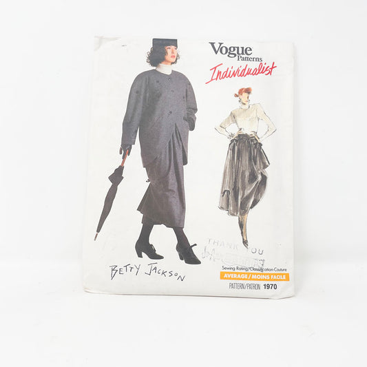 Vintage 1987 Vogue Individualist Sewing Pattern/Betsy Johnson - 1970 - Size 6-10