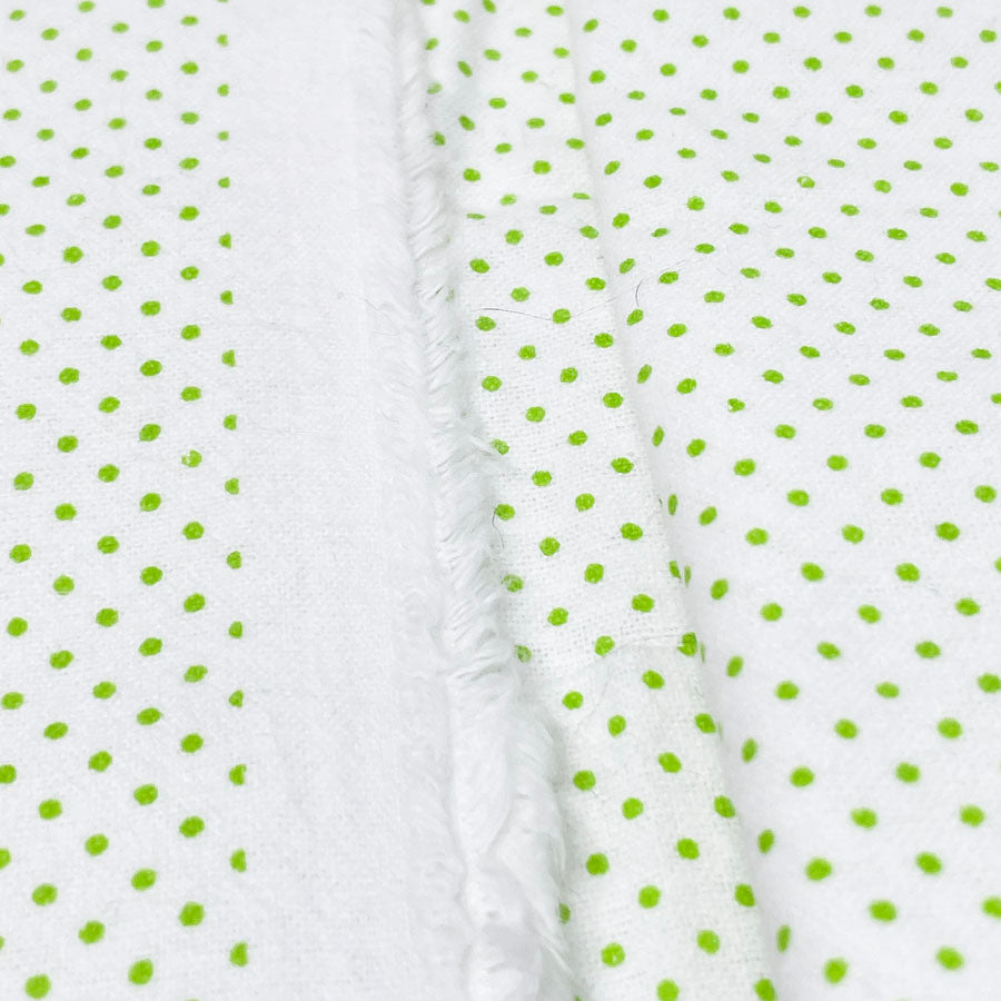 25" x 41" Green Mini Dot Flannel Fabric