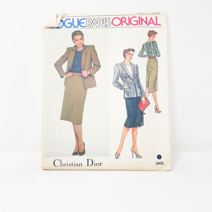 Vintage 1980s Vogue Paris Original Sewing Pattern/Christian Dior - 2405 - Size 10