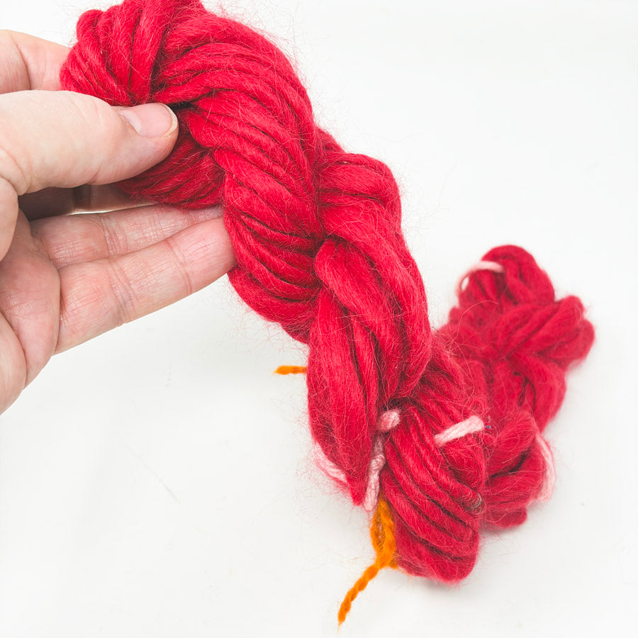 Unmarked Red Wood (Blend?) Handspun-Style Yarn