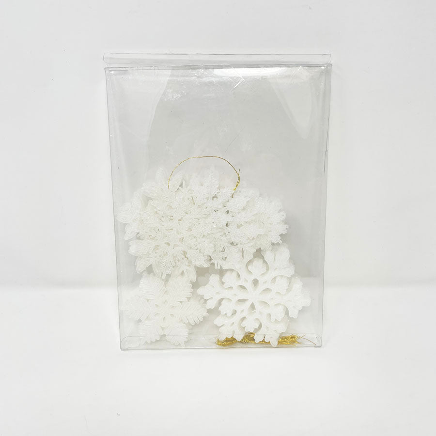 White Glitter Snowflake Decorations