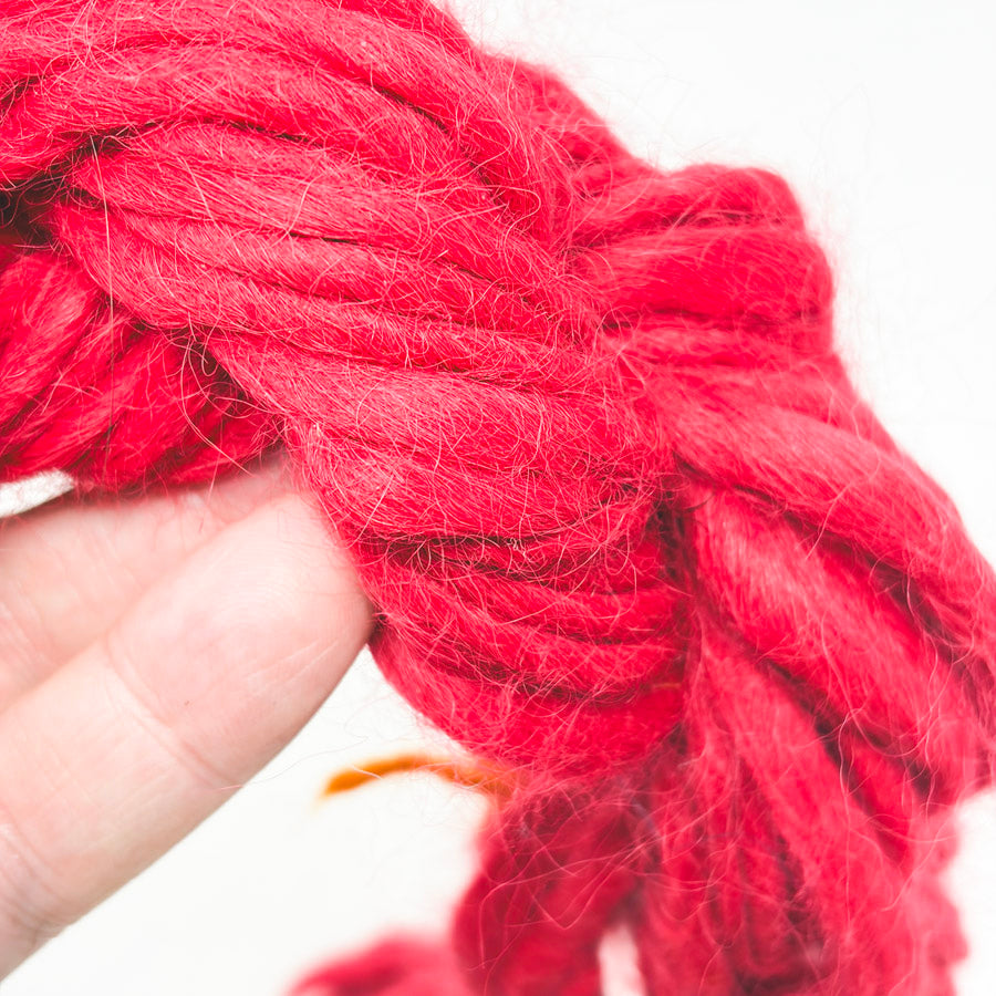 Unmarked Red Wood (Blend?) Handspun-Style Yarn