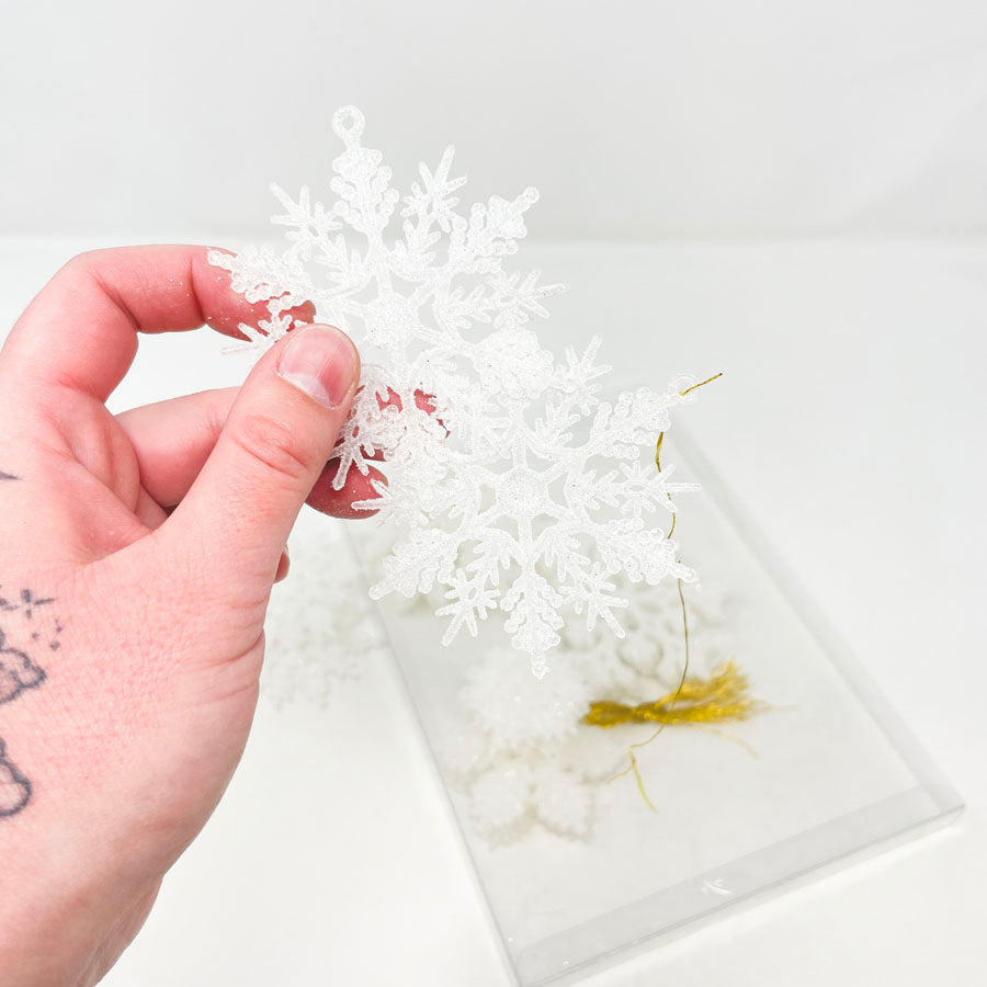 White Glitter Snowflake Decorations