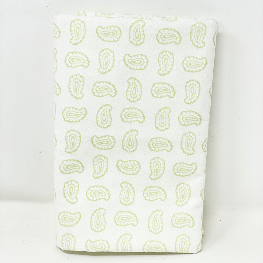 78" x 41" Light Green Paisley Flannel Fabric
