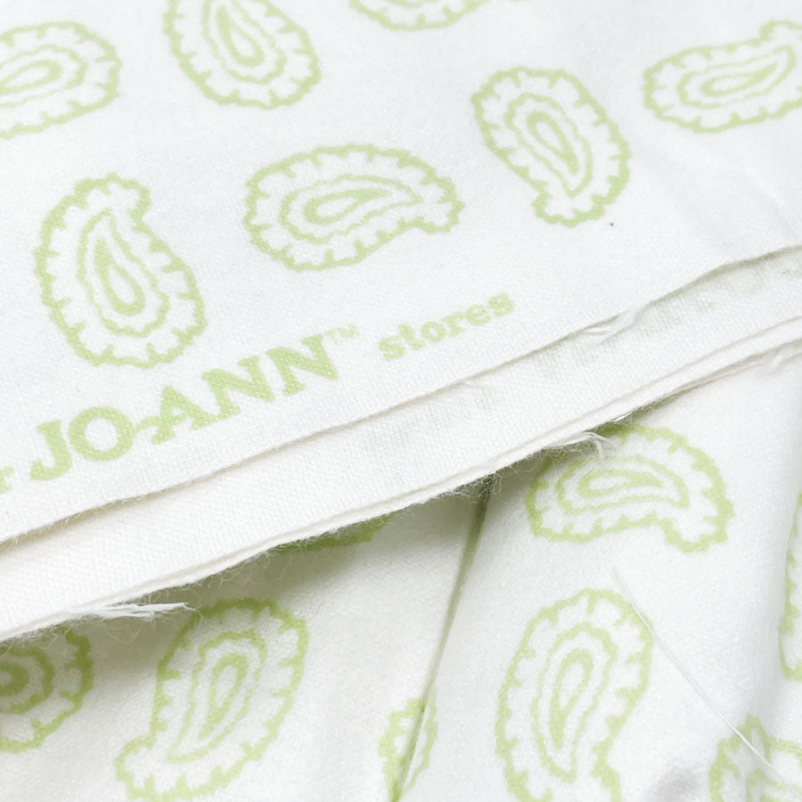 78" x 41" Light Green Paisley Flannel Fabric