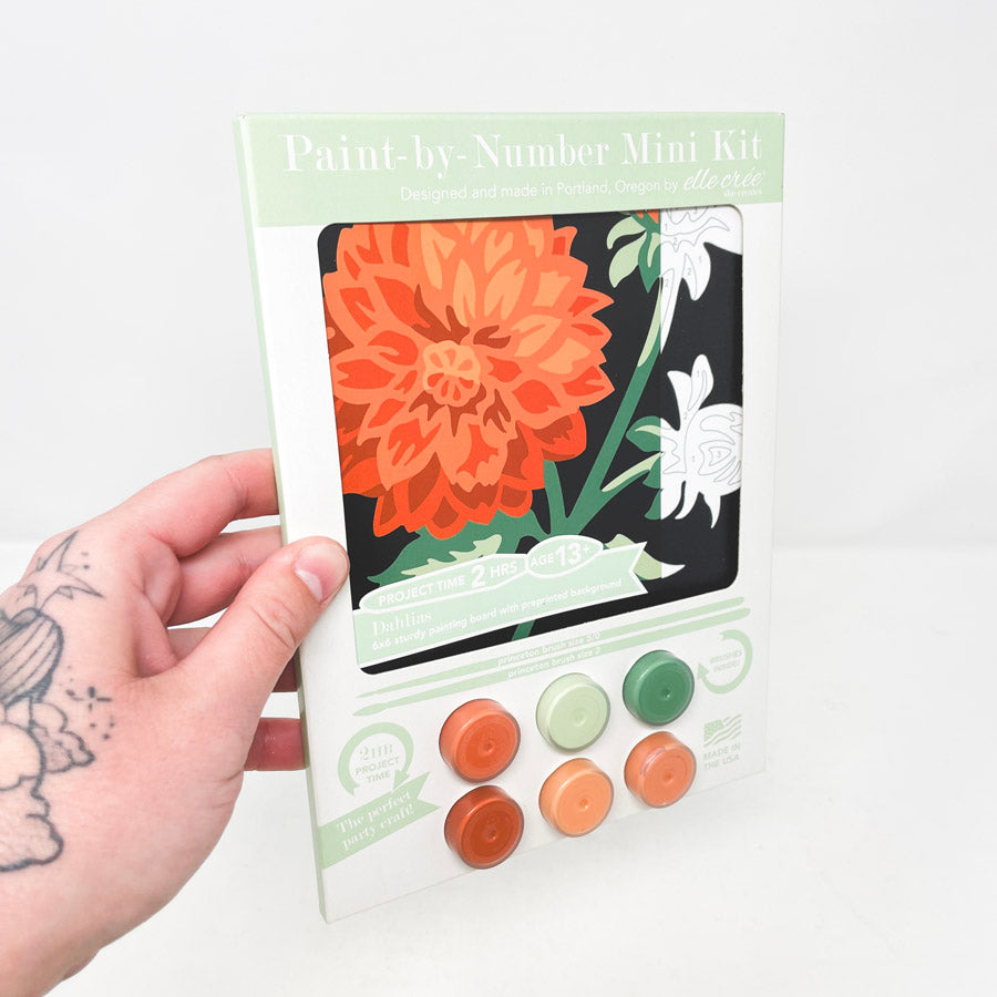 Paint-By-Number Mini Kit by Elle Cree - Dahlias